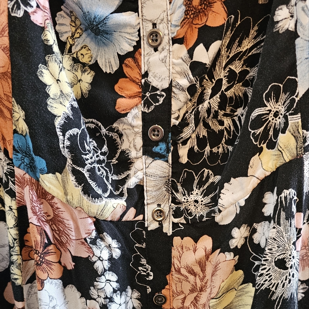 Torrid Midi Challis Button-Front Skater Dress - Picture 9 of 12